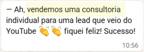 Print do depoimento de Dra. Thais Dias